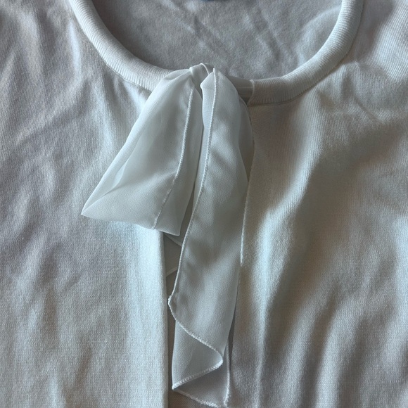 DKNY White Short-Sleeve Tie-Front Knit Tunic - Picture 2 of 3